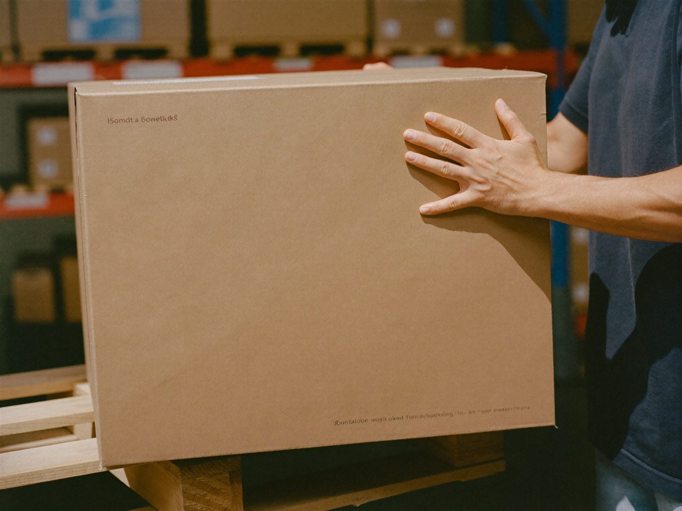 Trabajador de logística con cajas